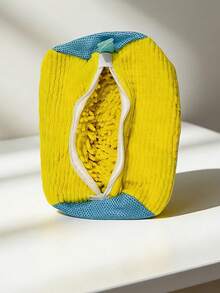 1pc Durable Shoe Washing Bag, Suitable For All Shoe Types - Sturdy Polyester Zipper Closure, Soft Fleece Lining, Reusable, Great For Sneakers, Casual Shoes And Sandals - Washing Machine Shoe Bag, Fits All Shoe Types - Yellow With Blue Zipper, Soft Plush Lining, Effectively Protects Clothing, Ideal For Sneakers And Casual Shoes, Laundry Bag, Holiday Essential, Travel Essential, Travel Bag, Travel Accessory - 查看 2