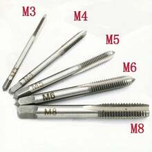 Durable M3-M8 Precision Threaded Tool Set, With Flat Head, Cross And Full Thread Taps, Suitable For Metal Processing And Mechanical Repair - 5PCS - View 7