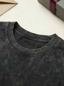2026 Summer TopsShooting Star Logo Graphic Tee Unisex Couple Matching Boyfriend Style Hell Star Y2K Streetwear Aesthetic Acid Washed Cotton Graphic Tees Men Oversized T Shirt Summer Fits Camisetas Para HombreLoose And Comfortableshirt - Black - View 6