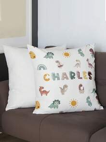 1个可定制个性化文字印花双面抱枕套，适合母亲节、父亲节、感恩节、教师节等节日。可自行设计图案，是馈赠亲朋好友的绝佳礼物。 - 白色 - 查看 4