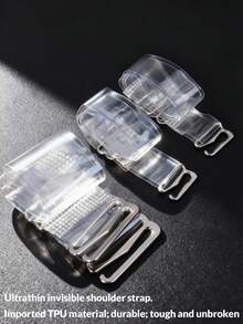 Bộ 1 dây áo ngực trong suốt vô hình dành cho nữ, bao gồm 1 dây sau và 2 dây đeo vai, dây thay thế có thể điều chỉnh, chống trượt, độ co giãn cao, lý tưởng cho váy hở lưng, váy cưới và trang phục trễ vai. - Nhiều màu - Xem 3