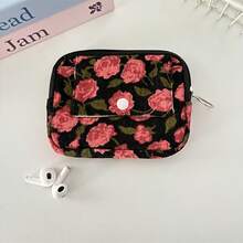 Corduroy Flip Cover Card Holder/Coin Purse, Multi-Function Leopard Print Organizer Pouch, Women's Portable Lipstick & Cosmetic Bag, Can Store Various Small Items - Multicolor - View 11