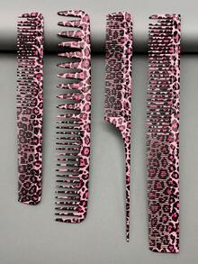 4pcs Hairstylist Graffiti Style Hair Brush Set, Professional Salon Haircutting Styling Comb For Long Hair Trimming And Shaping - Multicolor - View 12