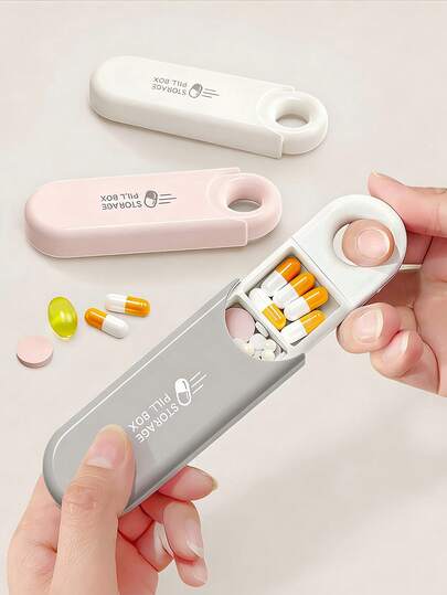 3-Fach Pillenorganizer Reise Pillen Aufbewahrungsbox zum Aufbewahren von Vitaminen & Nahrungsergänzungsmitteln, multifunktionaler Pillenhalter Täglicher Pillenkasten für Frauen Männer für Reisetasche oder Tasche, Büro Schule Medizinbehälter, Reiseessentiell, Outdoor Zubehör, Heimdekoration