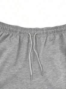 2 Pairs Of Men's Shorts With Side Pockets, Elastic Waistband With Drawstring, Suitable For Outdoor Leisure Travel, Plain And Simple, Fitness Running, Versatile Summer, Suitable As A Gift For Husbands, Boyfriends - 灰色 - 查看 3