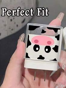 5pcs Set: Cartoon Cow Shaped 1.5m Cable Winder, Data Cable Organizer, Anti-Breaking Charging Cable & Adapter Protector, Compatible With 20W Fast Charging Apple Phone Cable - Dairy Cow - View 4