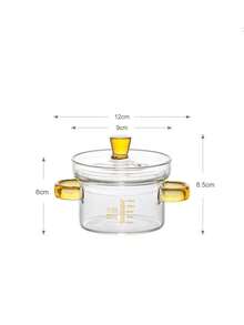 1 件装迷你硼硅玻璃双耳量杯蒸锅，家用蛋汤碗，双耳婴儿辅食蒸锅 - 查看 14