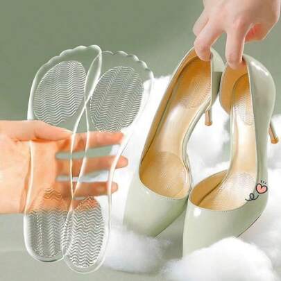 7/8 Silicone Shoe Insoles For Women, Super Soft Bottom, Comfortable For High Heels & Sandals, Anti-Slip, Relieve Foot Fatigue