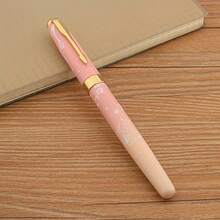 1 pieza Pluma fuente de metal con diseño de flor de cerezo rosa, artículos de oficina, útiles escolares, herramienta de escritura, de vuelta a la escuela - Multicolor - Ver 3