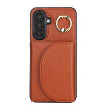 PU 人造皮革手機殼，適用於 Galaxy A17 A56 A36 A26 A16 A55 A35 A15 A54 A14 A73 A53 A13 A72 A52 A71 A51 4G 5G，附環形支架，RFID 防盜錢包手機殼，適用於 Galaxy S26 S25 Edge S24 S23 S22 S21 FE Plus Ultra，附支架卡槽保護殼 - 棕色 - 查看 39