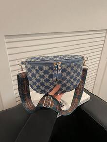 新款复古印花时尚大容量单肩斜挎包腰包 - 彩色 - 查看 12