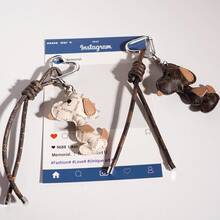 1pc Dog Bag Charm, Original Designer Leather Keychain, Cute Backpack Pendant - Multicolor - View 3