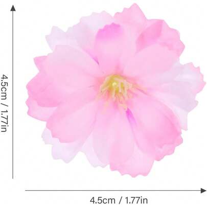 100Pcs Simulated Blossom Flower Heads 1.77In DIY Hair Accessories Kit Floral Craft Supplies Cherry Blossom Ornament For Wedding Party Home Decoration