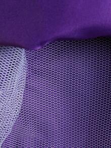 女童无袖网眼公主拖尾连衣裙，儿童派对礼服 - 紫色 - 查看 10