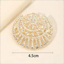 1件畅销全镶钻防滑日月胸针，奢华小众新款胸针花朵 - 彩色 - 查看 9