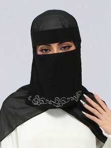 1pc Women's Composite Gauze Headband Face Mask, Comfortable Soft UV Protection Multipurpose Face Mask, Suitable For Daily Matching, Abaya+,Travel Essential,Holiday - Solid Color - View 13