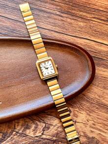 sottas 新款INS风格方形女士腕表，韩式简约优雅时尚休闲百搭石英表，轻盈奢华小众钢带腕表 - 白色 - 查看 7