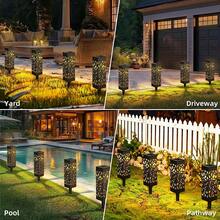 Solar Retro LED Garden Light, Outdoor Landscape Lighting Decorative Light With Light Control Sensor, 500mah,Suitable For Outdoor Lawn Decoration, Garden, Party, Backyard, Stairs, Path Festival Atmosphere. - 10件 - 查看 11