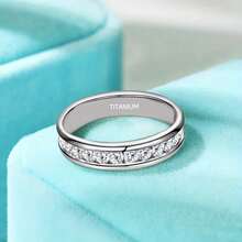 1 Piece Of 4mm Wide Circular Arc Full Circle Synthetic  Ring, Fashionable And Versatile Men's, Women's, Couple's, Student Wedding Gift, Christmas Jewelry Gift, Teacher's Day, Graduation Gift, Valentine's Day Commemorative Gift To Absorb Wealth, Wedding Fashion Jewelry Accessories - Bạc - Xem 5