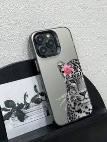 1个时尚百合花豹纹防震手机壳，兼容苹果及苹果Series手机 - 彩色 - 查看 2