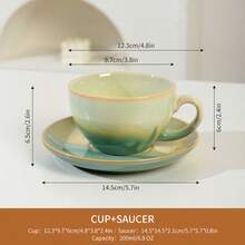 1 Cup & 1 Saucer 2-Piece Ceramic Coffee Set, Spring Series, Suitable For Spring Festivals And Parties, Mother's Day Gift, Home Or Cafe Use, Dishwasher, Microwave, Oven, Refrigerator - Multicolor - View 17