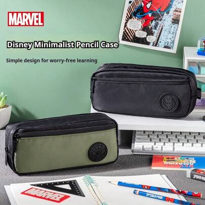  Disney Marvel Large Capacity Pencil Case, Multi-Functional Stationery Bag, Double-Layer Storage Pouch, Pencil Box, Thick & Durable, Suitable For Students, Gift