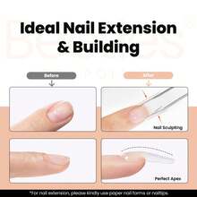 Beetles HEMA-Free Hard Gel For Nails - 9 In 1 Clear & Jelly Nude UV LED Sculpting Gel, Nail Extension & Repair With Flat Brush, High Hardness Manicure For Pros & Women - 4Pcs 15g HEMA-Free Neutrals - 查看 6