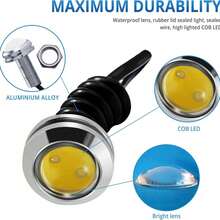 4 buah lampu LED COB Eye 18mm DC 12V untuk mobil, lampu siang hari, lampu mundur, lampu sorot, bohlam kecil yang cocok untuk mobil dan sepeda motor. - Y Y - View 4