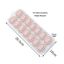 14-Cavity Silicone Ice Cube Tray With Lid, Ice Cube Mold, Freezer Storage Box - Multicolor - View 2