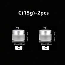 1个/2个磨砂玻璃乳霜罐，适用于液体粉底、面霜、眼影、润唇膏等化妆品，旅行装，可用于盛装乳霜、润唇膏、护肤品、彩妆和香薰膏，价格实惠，是馈赠佳品，也是送给女士的理想礼物。 - 銀色 - 查看 15