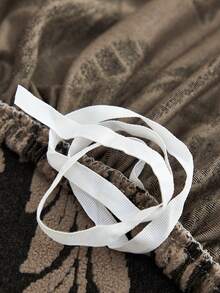 1pc Plant Leaf Pattern Sofa Cover, European Style Plush Jacquard High Elasticity Full Coverage Sofa Slipcover, Suitable For Various Occasions, Essential Home Item - Khaki - View 8