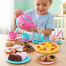 25pcs Girls Fantasy Baking Tea Party Toy Set, Including Realistic Teapot, Teacups, Cakes, Featuring Unicorn Pattern, Suitable For 3 Players, Great Gift For 2-6 Year Old Girls - Unicorn Afternoon Tea - View 8