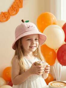 1-3 Years Old Kids Cartoon Bucket Hat, Cute Fruit Design Sun Protection - 1PC - View 2