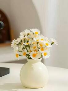 1pc Nordic Minimalist White Pleated Flower Vase, Suitable For Living Room And Bedroom Home Decor - Multicolor - View 12