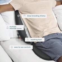 Homedics  - Cojín de masaje con calor relajante masaje de amasamiento profundo apunta a puntos de presión en toda la espalda calor calmante relaja los músculos sobretrabajados libera la tensión reduce el dolor de espalda - Marrn - Ver 3