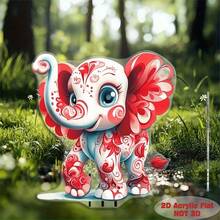 Chậu trồng cây hình voi 2D bằng acrylic, lý tưởng cho Lễ Phục Sinh, Ngày của Mẹ, Ngày của Cha và trang trí ngoài trời quanh năm - Hiên nhà, sân, vườn, bãi cỏ, sân thượng | Cấu trúc acrylic, trang trí hình voi, thiết kế phẳng 2D, phù hợp cho 11 ngày lễ. - A - Xem 9