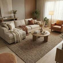 Large Modern Rug For Living Room And Bedroom 3.00x2.00 With Non-Slip Backing, Easy To Clean - Rỉ Nâu - Xem 1