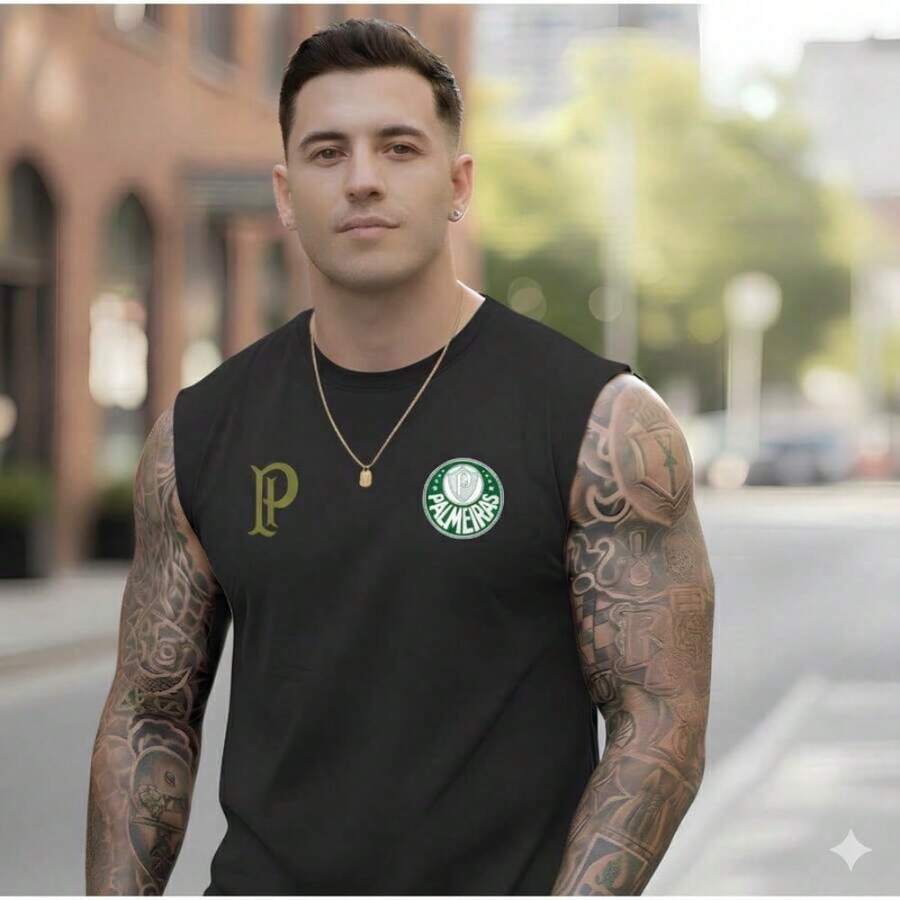 Palmeiras Football Libertadores Club Gold Shirt, Men's, Black, 100% Premium Cotton, Fan, Casual Streetwear - màu đen - Xem 1