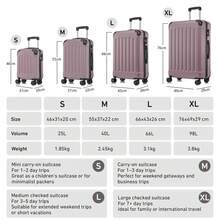 YONSLY 4-Piece Wheeled Suitcase Set With 360° Wheels, Combination Lock, Robust Double Zipper, Mesh Pocket, Soft Rubber Handle, 16/20/24/28 Inch Trolley Suitcase, Hard Shell Carry-On Luggage Set (4-Piece Set, S, M, L & XL) - 玫瑰紅 - 查看 2
