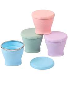 1pc 200ml Collapsible Silicone Travel Cup, Leak-Proof Portable Reusable Water Bottle Suitable For Outdoor Camping, Hiking And Travel - A - View 6