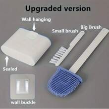 二合一多功能方形马桶刷，配有硅胶刷头，适用于浴室 - 多色 - 查看 12