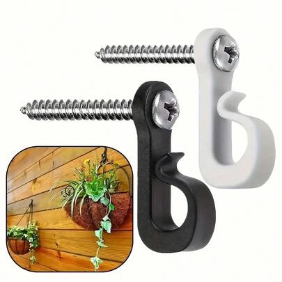 Bộ 30 móc treo an toàn bằng nhựa - Giải pháp treo đa năng cho cả trong nhà và ngoài trời, bao gồm 10 móc, 10 ốc vít và 10 tắc kê, thích hợp cho tiệc Giáng sinh, treo cây cảnh, chuông gió, móc chìa khóa, đèn dây trang trí nhiều màu, màu đen/trắng.