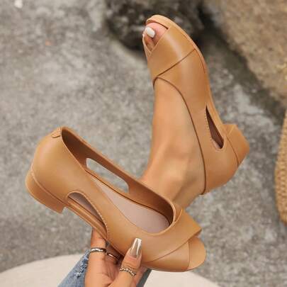 Sandale damă cu vârful deschis și toc gros, pantofi sport casual fără mâneci