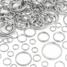 100pcs/Pack Stainless Steel Double Loop Keyring, Double Iron Circle Connector Ring For DIY Jewelry Pendants, Toys - Double Hanging Loop - View 9