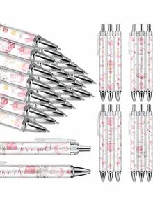 12pcs Washable Neutral Pens With Black Ink, Suitable For Students And Office Use, Gifts For Baby Shower Party - Ohbaby Pink Pen - View 2