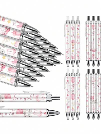 12 bút bi mực đen, có thể giặt sạch, phù hợp cho học sinh và văn phòng, quà tặng cho tiệc mừng em bé.