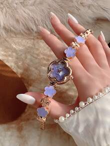 1pc New Fashion Women's Watch, Elegant Triangular Dial, Business Quartz Watch, Suitable For Daily Life, Parties And Banquets - 白色 - 查看 9