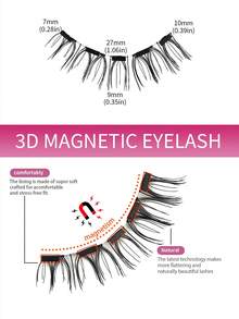 MAANGE 两卷磁性假睫毛套装，包含可重复使用的睫毛辅助器，无需胶水，柔软仿貂毛睫毛，适合日常妆容，自然美妆工具，混合款式，3D加厚假睫毛条，打造迷人提拉眼妆，适合日常佩戴、工作、学习、旅行、派对等场合，粉色包装，是送给女性的理想母亲节礼物。 - 眼尾拉長款 - 查看 8