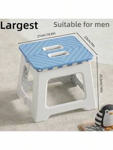 1pc Thick Plastic Folding Stool, Portable Mini Outdoor Adult Chair, Bench, Compact Fishing Chair, Outdoor, Convenient, Space-Saving - Multicolor - View 18