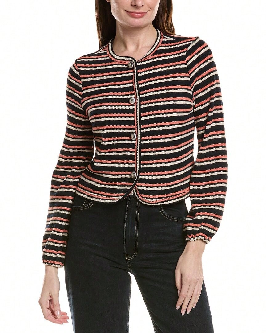 CeCe Elastic Cuff Knit Cardigan - 黑色 - 查看 1